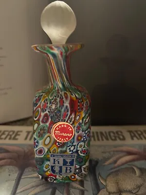 Vintage Koscherak Bro.Italy Millefiori Glass Cologne Bottle With Stopper.  5.5   • $75