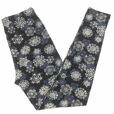 Buttery Soft Christmas Lace Like Snowflake Leggings One Size S M L Holiday OS • $25.99