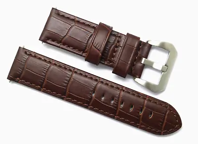 24mm Brown Croco Embossed Leather Replacement Watch Band - Invicta Lupah & Other • $10.93