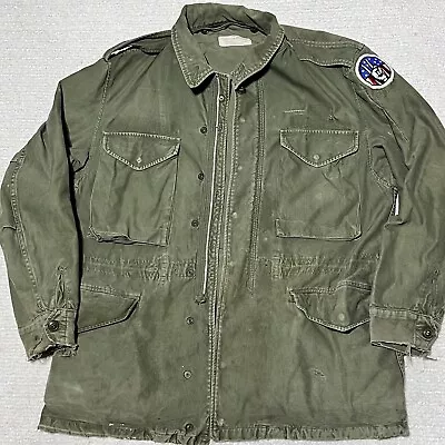 Vtg 50s Military Field Coat M51 Jacket M OG 107 Army Korean Distress Broken Zip • $115