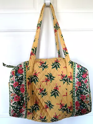 Vera Bradley Weekender Bag Tote Hope Pink Ribbons Yellow Quilted Floral Retired • $32.99