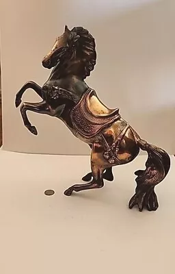 VTG Bronze Finish Metal Horse 17.5  Long 15.5  High • $99