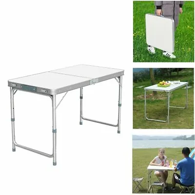 £29.62 • Buy 4FT Folding Camping Table Aluminium Picnic Portable Adjustable Party BBQ Outdoor