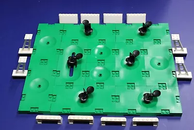 Lego Soccer Field Base Plate Slide Barrier Goal Post Spring Loaded Minifig Stand • $38.43