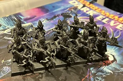 Warhammer Dark Elf Warriors - Crossbows X10 Plastic Minis Primed In Black Set 2 • £30