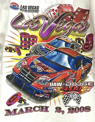 Vintage Nascar Graphic Shirt Las Vegas UAW Dodge 400 2008 Large • $12.50