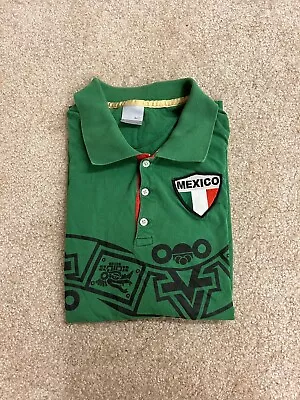 Vintage Nike Mexico Soccer Polo Shirt Mens Size Large Green Badge Futbol Rare • $25