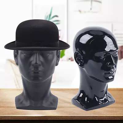 Black PVC Mannequin Head Model Hat Wig Display Model Stand For Shop Salon Retail • £34.80