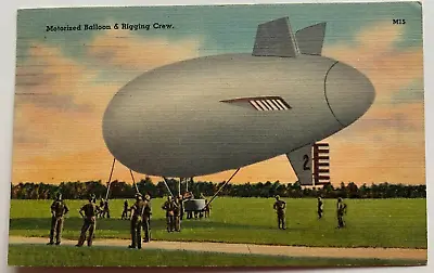 1942 Aircraft Postcard Motorized Balloon & Rigging Crew Military Army Vintage • $6.99