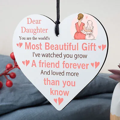 Daughter Gifts For Christmas Birthday Wood Heart Poem Daughter Gift From Mum Dad • £3.95