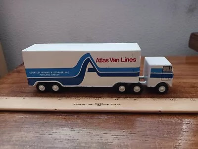 VINTAGE Metal Toy Truck By MAR TAR-Atlas Van Lines Courtesy Moving Portland OR • $24.96