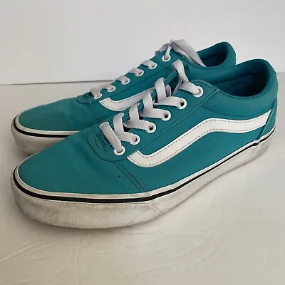 Womens VANS Off The Wall Aqua Teal Lace Up Sneaker Size 9.5 Shoes Old School • £23.15