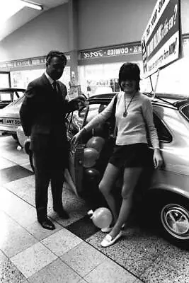 Actress Sally Geeson At Cowies Car Showroom In Sunderland Septemb - Old Photo 2 • $9