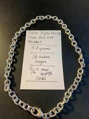 $139.99 • Buy Judith Ripka Sterling Silver Rolo Link Necklace 18  Length