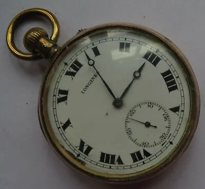 Longines Pocket Watch Open Face Gold Filled Case 49 Mm. In Diameter • $110