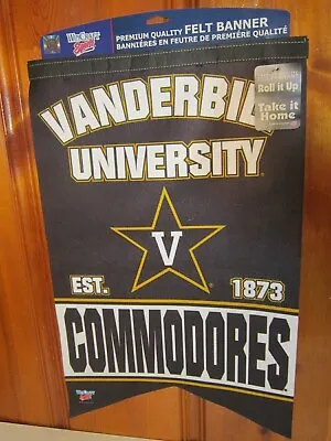 Vanderbilt University Commodores NCAA WinCraft 24 Hx17 W Felt Pennant Banner NEW • $8.99