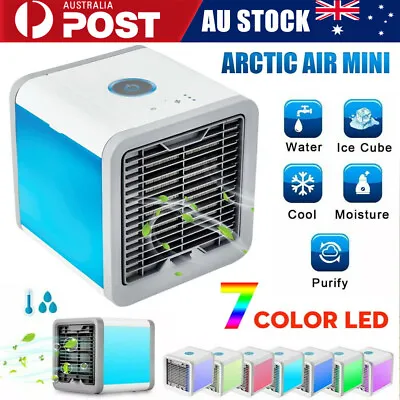 $18.99 • Buy Air Cooler Conditioner Portable Fan Cooling Mini Humidifier USB 7 LED Light AU