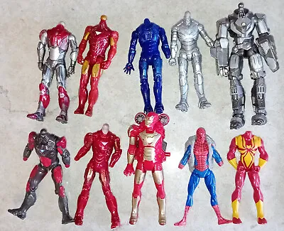 Hasbro 10 Marvel Figures For Spares Spider-man & Iron-man 3.75 Inch - 4 Inch • £8
