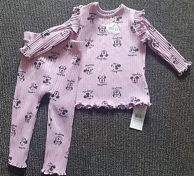 Bnwt Disney Mickey / Minnie Mouse 2 Piece Set Age 9-12 Months • £11.99