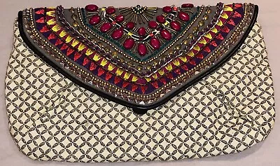 Ecote Boho Beaded Purse Chain Strap 11.5” X 7” • $28