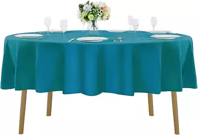 60 Inch Round Tablecloth Washable Polyester Table Cloth Decorative Table Cover F • $246.88