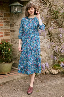 £35.98 • Buy Seasalt Women's Dress - Teal Coastal Flower Midi Dress - Regular - Brocade Flowe