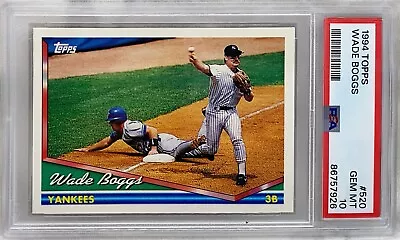 1994 Topps #520 Wade Boggs (HOF Yankees Red Sox) **Fresh Grade PSA 10! • $40