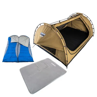 Kings Double Swag Big Daddy Deluxe + Self Inflating Mattress + 2x Sleeping Bag • $397.90