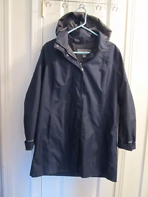Womens Eddie Bauer Weatheredge Hooded Coat Jacket Blue Size Xl • $12.99