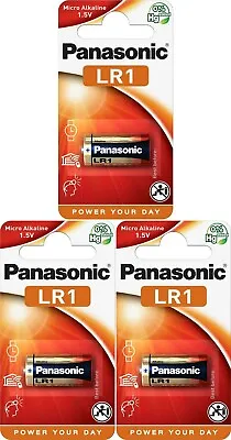 3 X LR1 PANASONIC Alkaline Batteries N MN9100 E90 GP910A R1 1.5V Long Exp. • £4.52