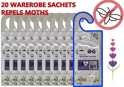 Wilko Lavender Wardrobe Sachets 20 Packs Repels Moths • £9.95