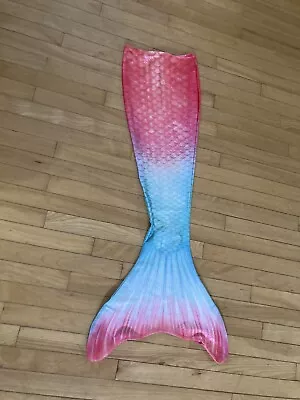 FinFun Mermaid Tail Pink Turquoise Child Size 8 NO MONOFIN Just Tail Swim Fabric • $19