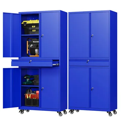 72'' Rolling Tool Cabinet Metal Cabinet Home Garage Storage Cabinet With Wheels • $239.99