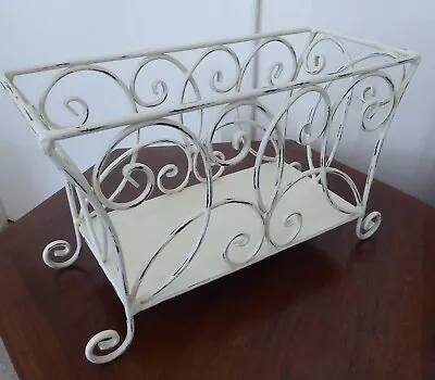 Vtg. Wrought Iron Table-top Planter Faux Distressed Shabby Chic 12.5 X5x 7.5 • $20