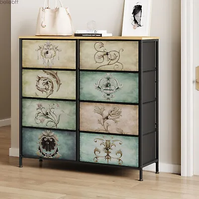 8 Drawer Dresser Large Capacity Chest Of Drawers Tall Dressers Storage Drawer • $112.09