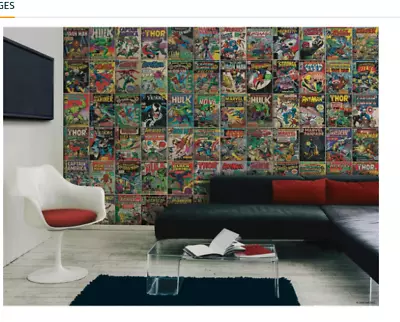 Marvel Classics Comic Panel Mural Large Room Iron-man Avengers Peel And Stick • $249.94