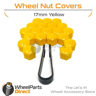 Yellow Wheel Nut Bolt Covers 17mm GEN2 For BMW I8 [I15] 14-20 • £12.99