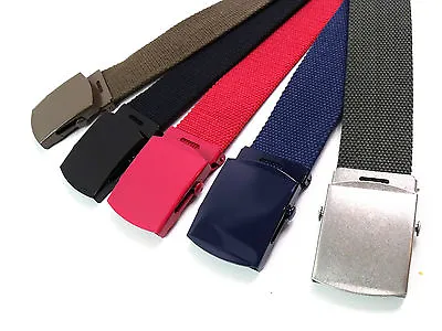£4.99 • Buy Unisex Retro High Quality Strong Cotton Canvas Belt Strong Fits Upto Size 22 52 
