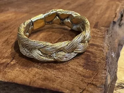 Handmade BRAIDED Mourning Hair Braid RING Band In 14K GF Size 5.5 - Letter S • $39