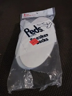 Vintage Peds Sneaker Socks Size 8.5-11 White Two Pairs • $9.99