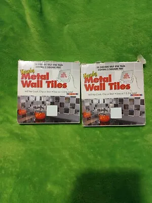 Handy Metal 4  Wall Tiles Aluminum Finish 24 Tiles Covers 3 Sq. Feet • $30