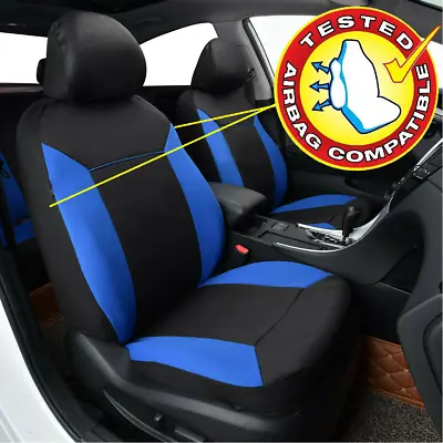 $44.99 • Buy Car Seat Covers Full Set Universal Protector Rear Split 40/60 50/50 60/40 Blue