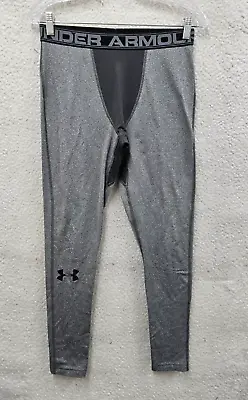 Under Armour Men Pants Medium Gray Polyester Cold Gear Compression Athletic Fit • $15.29
