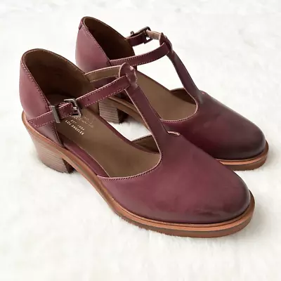 Seychelles Soulmate Heel Wine Leather Retro Mary Jane Size 7 • $71