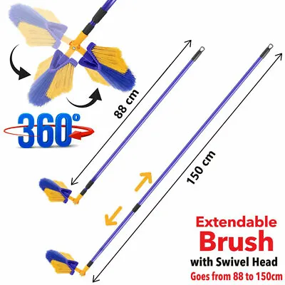 £8.49 • Buy Telescopic Floor Sweeper Brush With 360 Swivel Head Also Sweeps Corners Cobwebs
