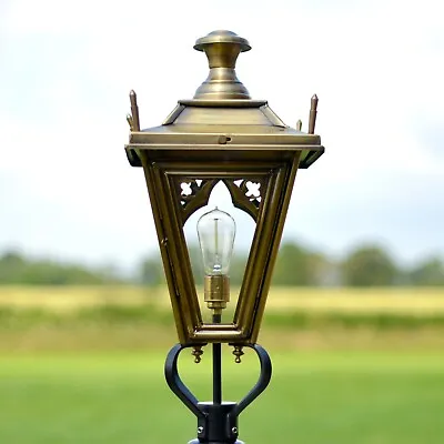 60cm Antique Brass Gothic Style Replacement Lamp Post Top - Ex-Display Lantern • £165