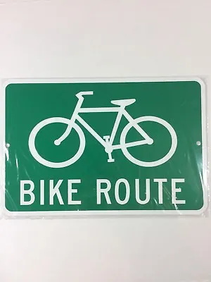 BIKE ROUTE Metal Street Bicycle Sign 6”x9” (NEW) • $13.99