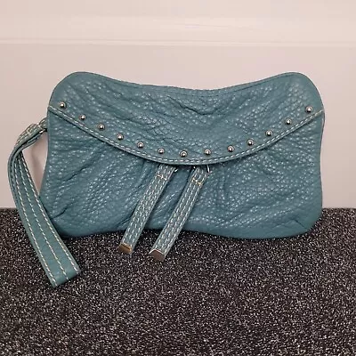 NEW Marc Ecko Wristlet Clutch Turquoise Vegan Leather • $12.99