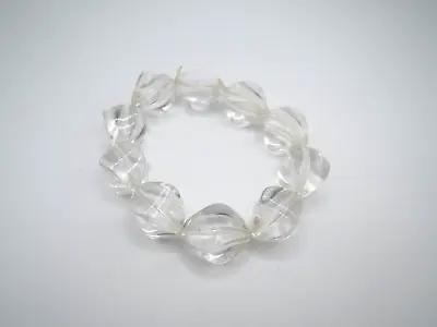 Vintage Clear Lucite Bead Stretch Bracelet C1960s • $8