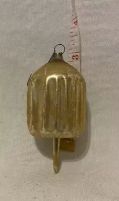 Vintage Mercury Glass Barrel Ornament With Finial. Unknown Origin • $12.99